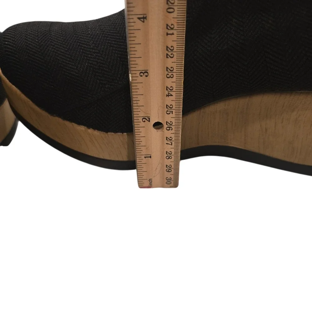 Charleston Shoe Co Sumter Black Knit Wedge Sock Bootie Quiet Luxury 10 Lagenlook